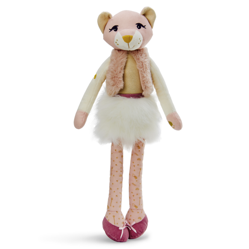  les kalines léana lionne peluche rose - 46 cm 